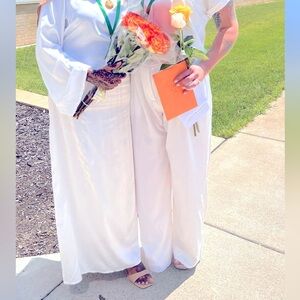 White wide leg high waist dress pants size 14